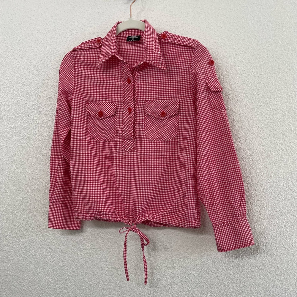 Vintage 80’s Red Gingham Checkered Shirt